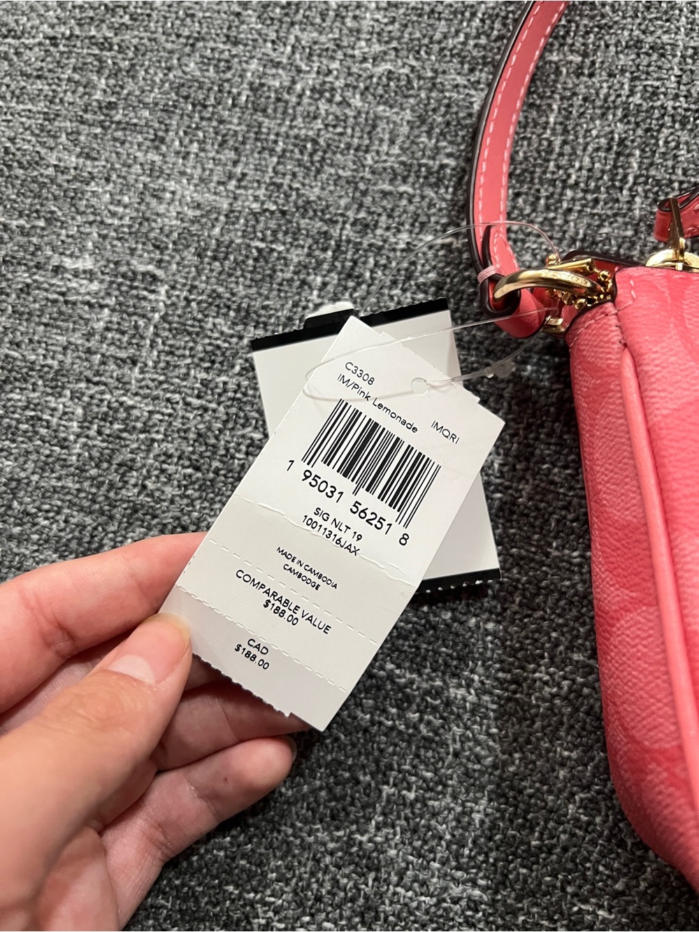 Coach Pink Signature Mini Shoulder Bag - Picture 3 of 6